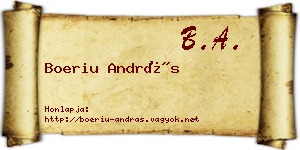 Boeriu András névjegykártya